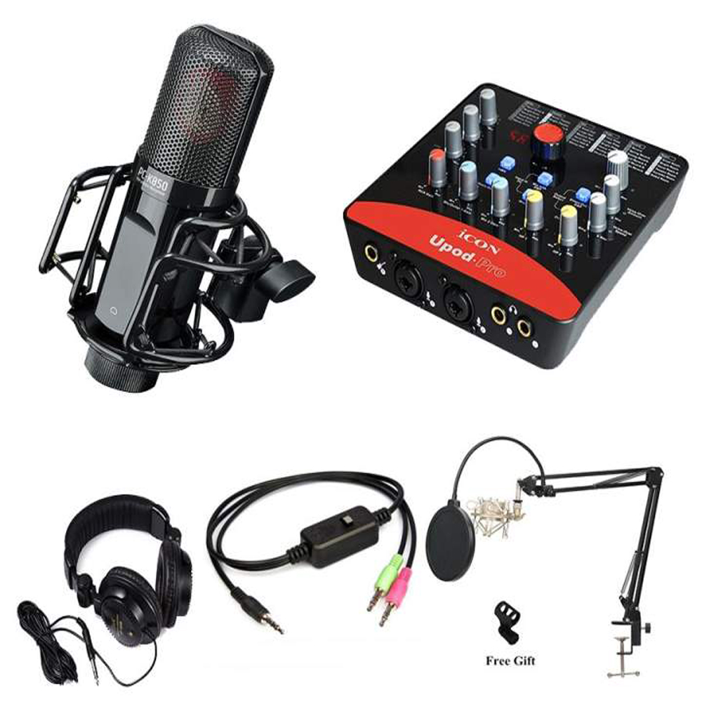 [HCM][Siêu Phẩm 2021] Combo Micro Thu Âm Takstar PC-K320 + Soundcard Icon Upod-Pro- livestream thu âm hát KaraokeHát nhẹ âm cực bắt míc độ nhạy caokèm dây live MA2 kẹp mic màng lọc Âm Tặng Tai Nghe Và Giá Đỡ Điện Thoại Bảo Hành 12T