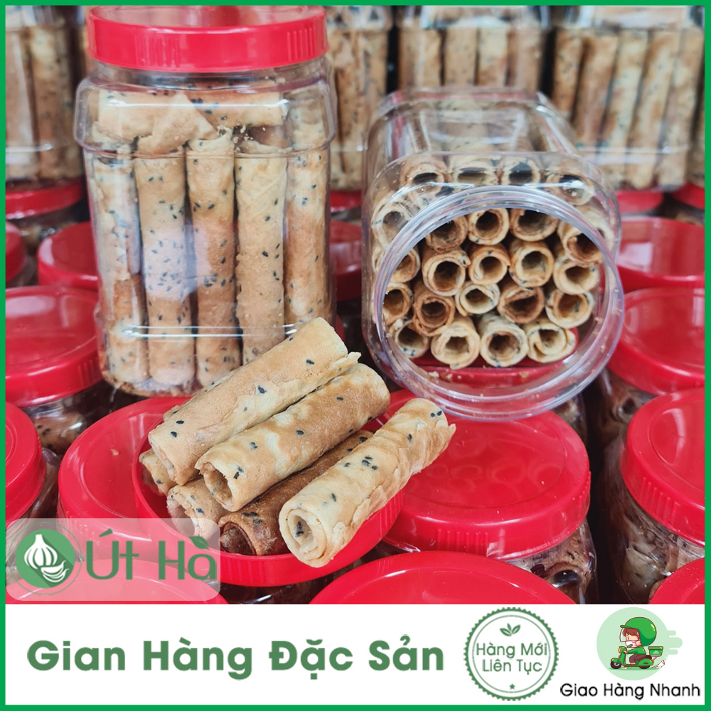 Bánh Cuốn Giòn Quảng Ngãi Hộp 500gr Bánh Ống Ngon Giòn Thơm Mùi Mè - Út Hà Đặc Sản