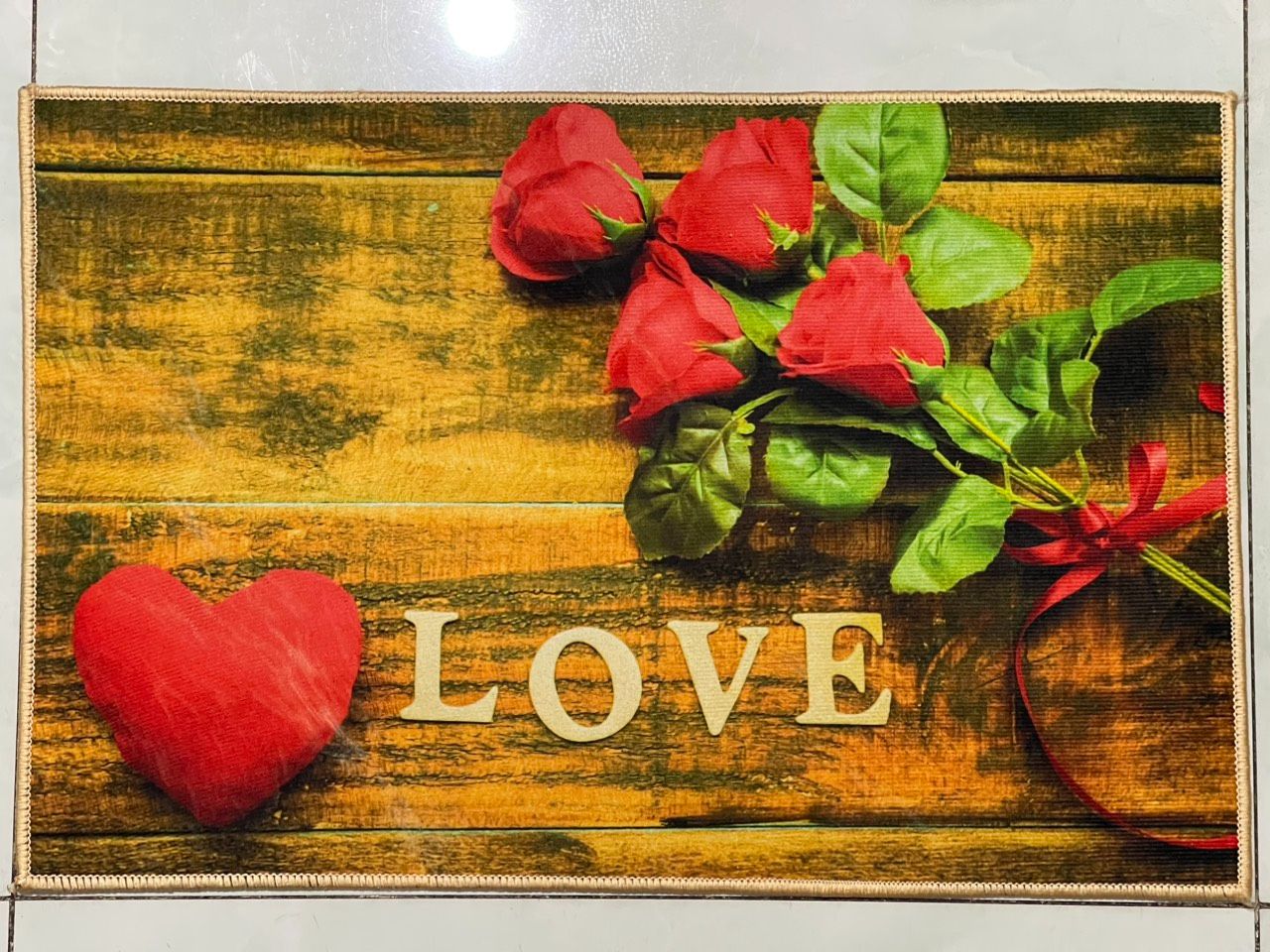 Thảm lau chân in hình 3D, Thảm chùi chân chống trơn trượt, thấm nước, kích thước 40x60cm.
