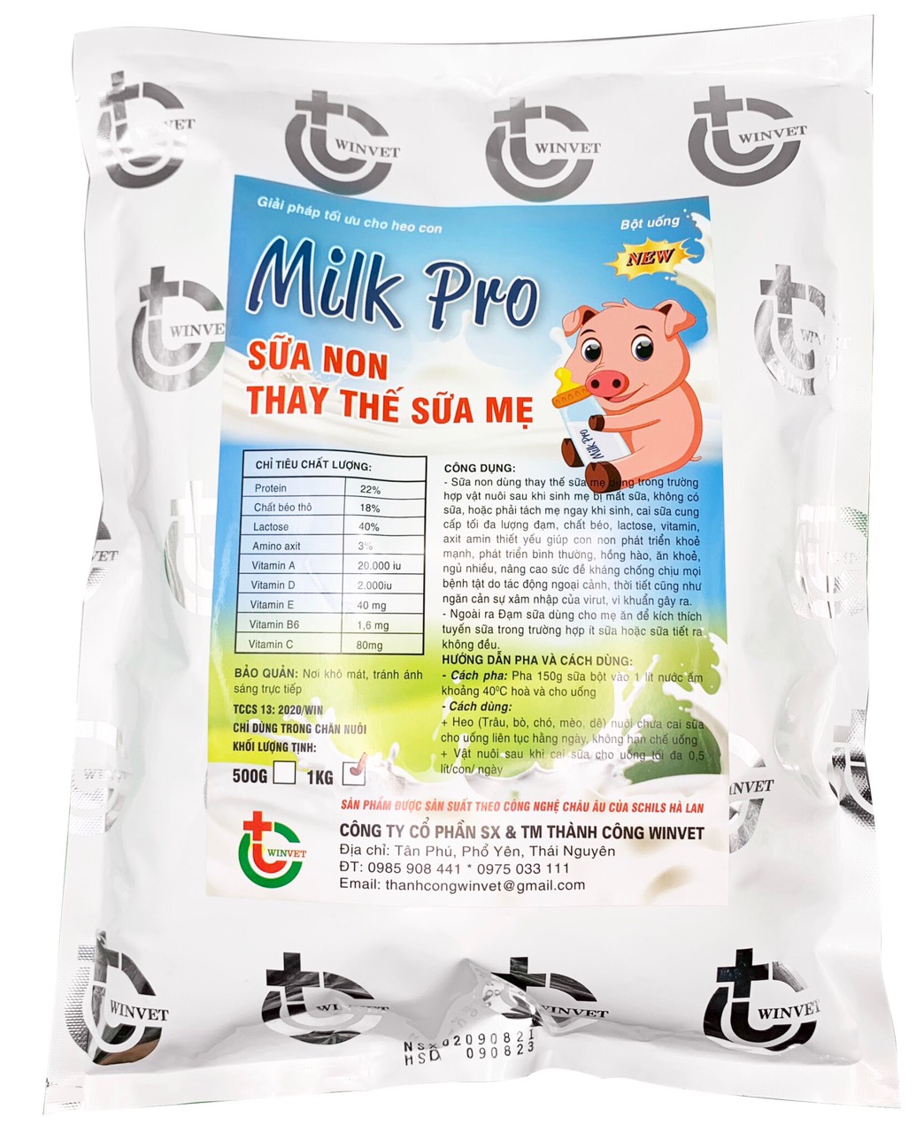 Sữa Non thay thế cho Vật nuôi dễ hoà tan giúp con non nhanh lớn, khoẻ mạnh, hồng hào, không bị tiêu chảy. Thú y Thái Bảo