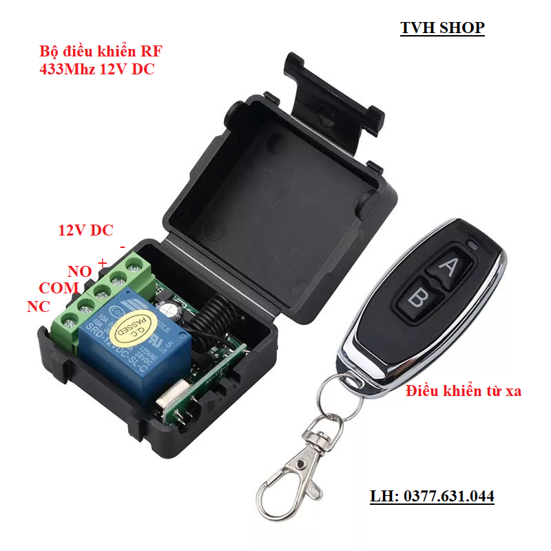 Bộ điều khiển không dây rf 433mhz dc 12v 10a 1ch
