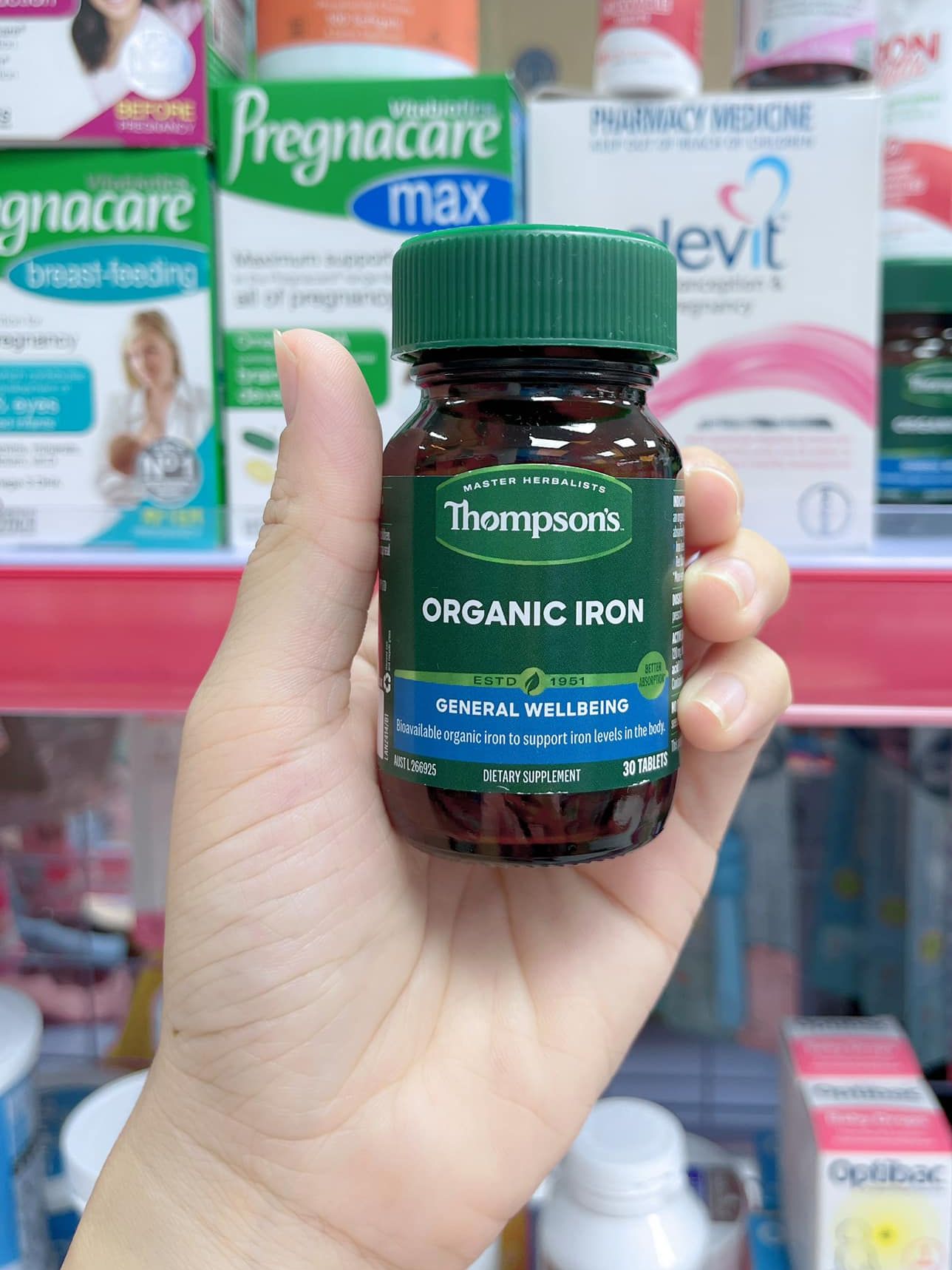 Sắt Organic Iron Thompson’s 30 viên mẫu mới
