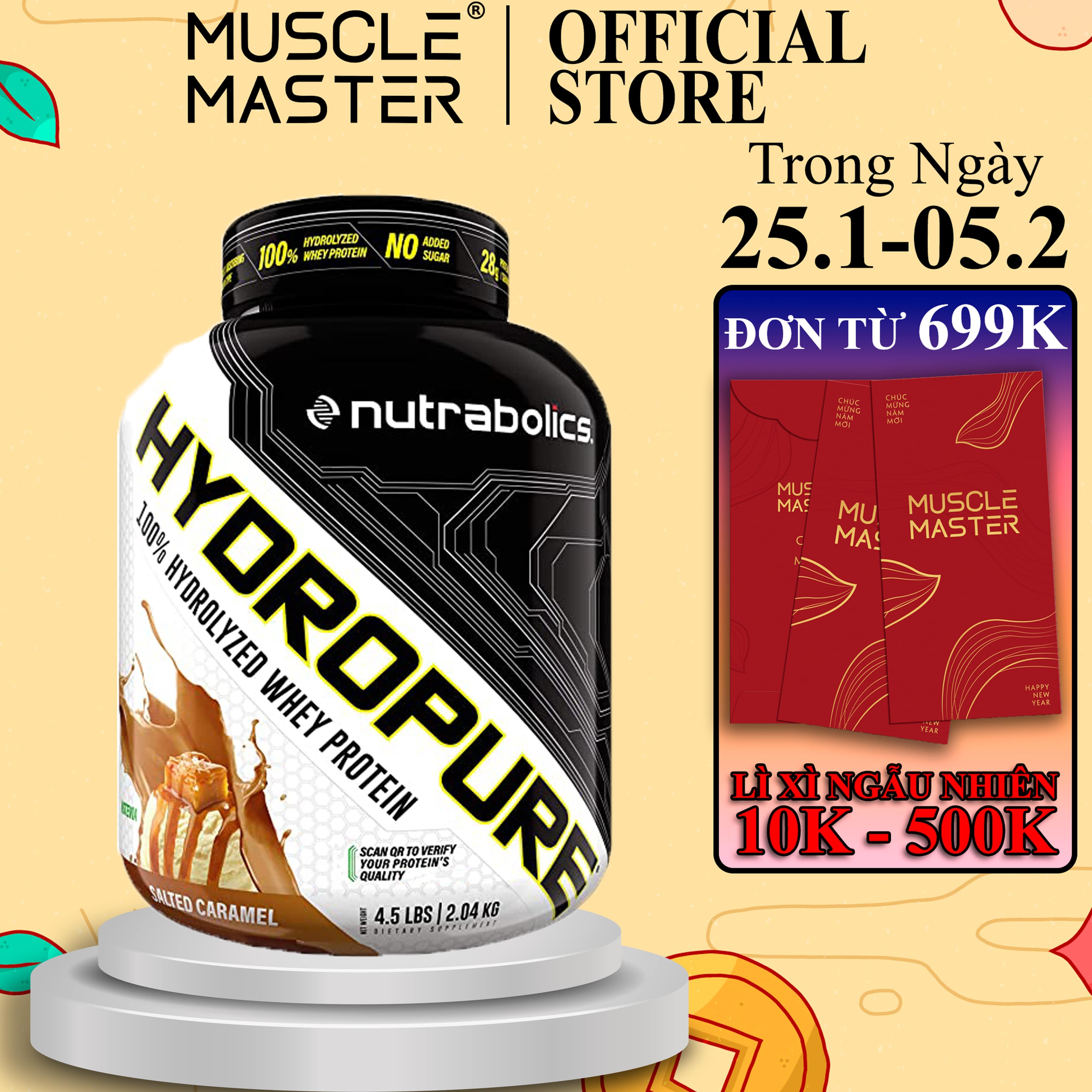 100% Hydrolyzed Whey Protein Cao Cấp Nutrabolics HYDROPURE 4.5lbs