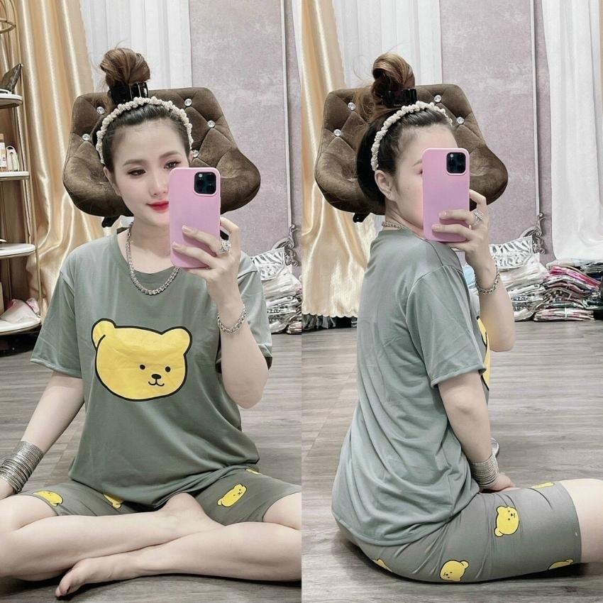 [FREESHIP] đồ bộ nữ mặc ở nhà, đồ bộ nữ dể thương, set đồ nữ áo thun ngắn tay form rộng và quần ngố chất liệu thun cotton co giãn thoáng mát họa tiết gấu dể thương girly store