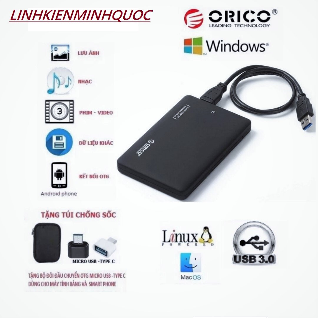 [HCM]Ổ CỨNG DI ĐỘNG ORICO 160GB 250GB 320GB 500GB 1TB - BẢO HÀNH 24 THÁNG  - TẶNG TÚI CHỐNG SỐC.