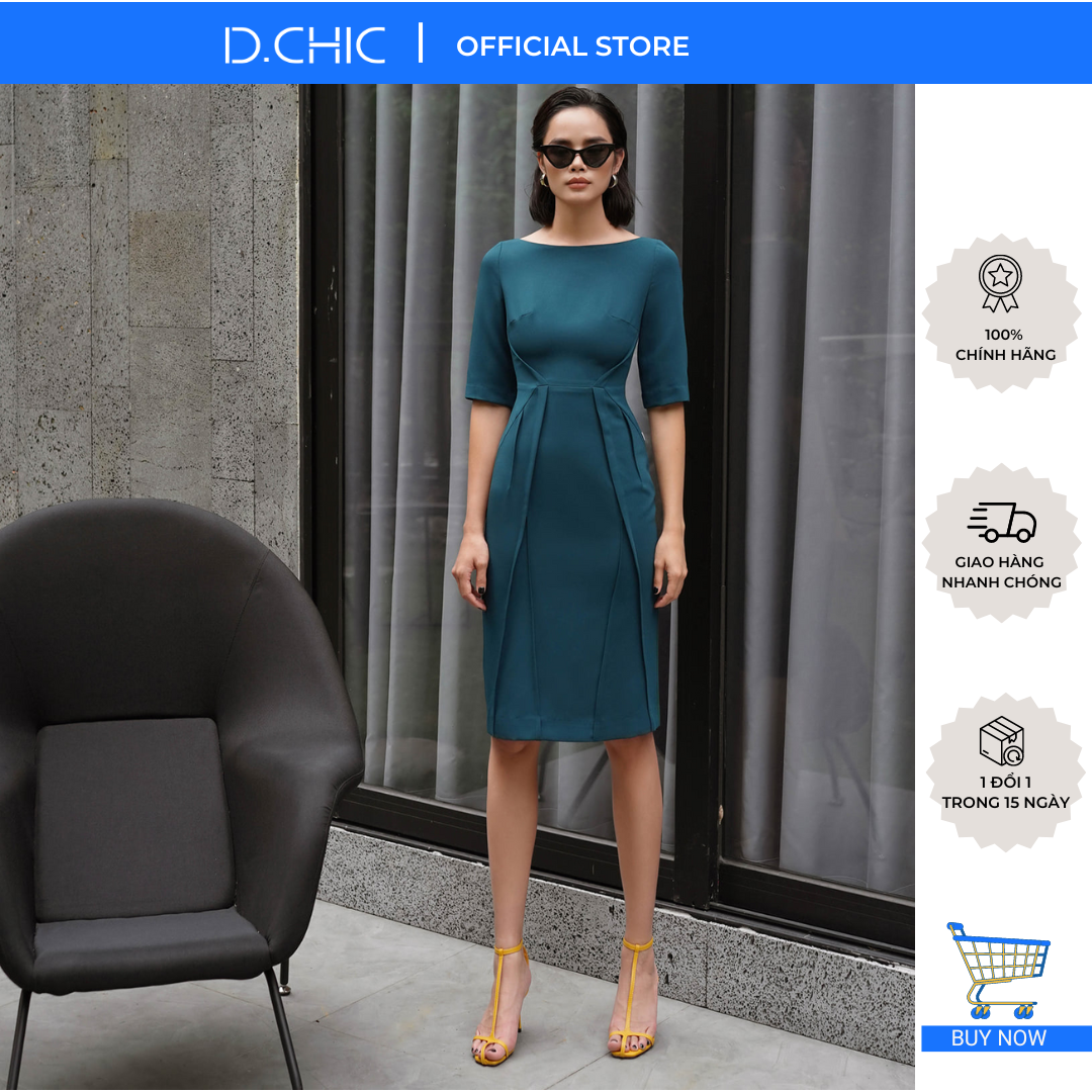 Váy tay lửng xếp ly trang trí d.chic ms: 2812843