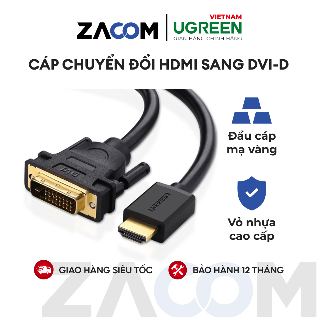 [HCM]Cáp chuyển đổi HDMI sang DVI-D 24+1 dài 1M UGREEN HD106 30116