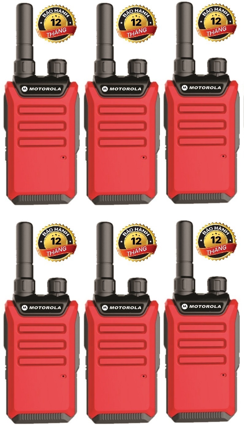 Bộ 6 Bộ đàm Mini Motorola GP600 (Bảo hành 12 tháng)-Màu Đỏ