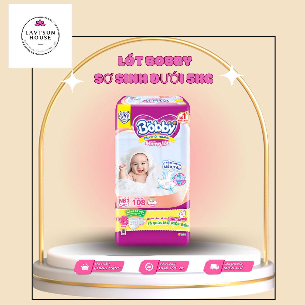 Miếng lót sơ sinh bobby newborn1 108 miếng tặng 6m tã quần sơ sinh,tã lót cho bé nb2 60 miếng cho bé >1 tháng tuổi