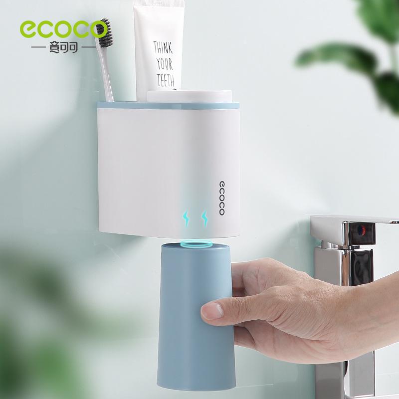Bộ giá đựng bàn chải kèm 2 ly đánh răng ecoco 1905 nhỏ gọn tiện lợi