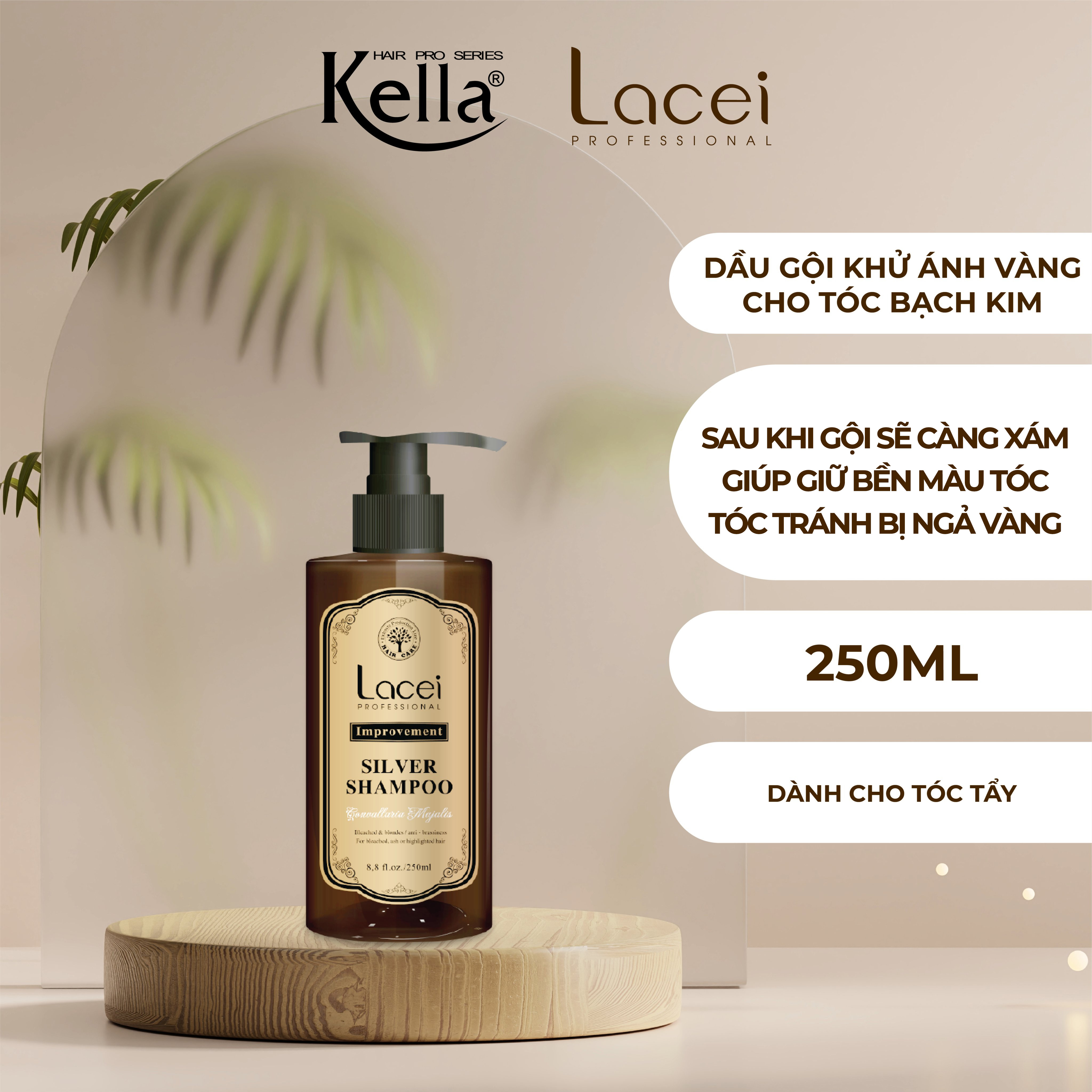 Dầu gội khử ánh vàng cho tóc bạch kim Lacei Improvement