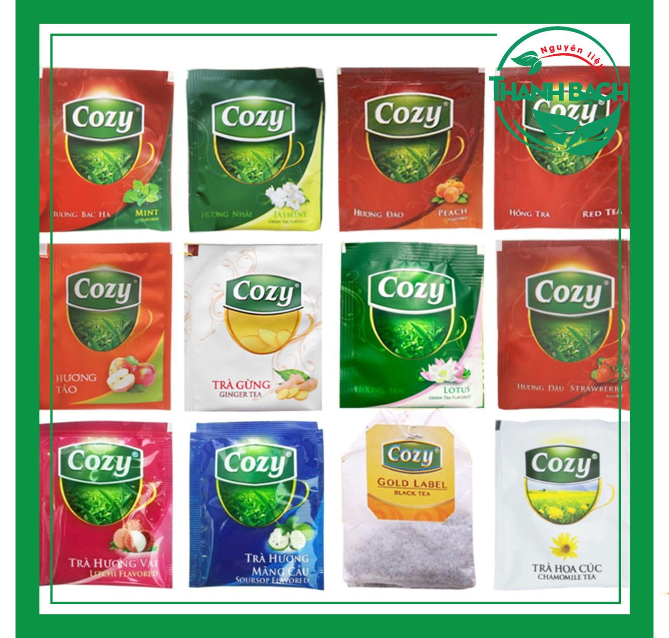 Trà Cozy túi lọc hộp 25 gói đủ vị