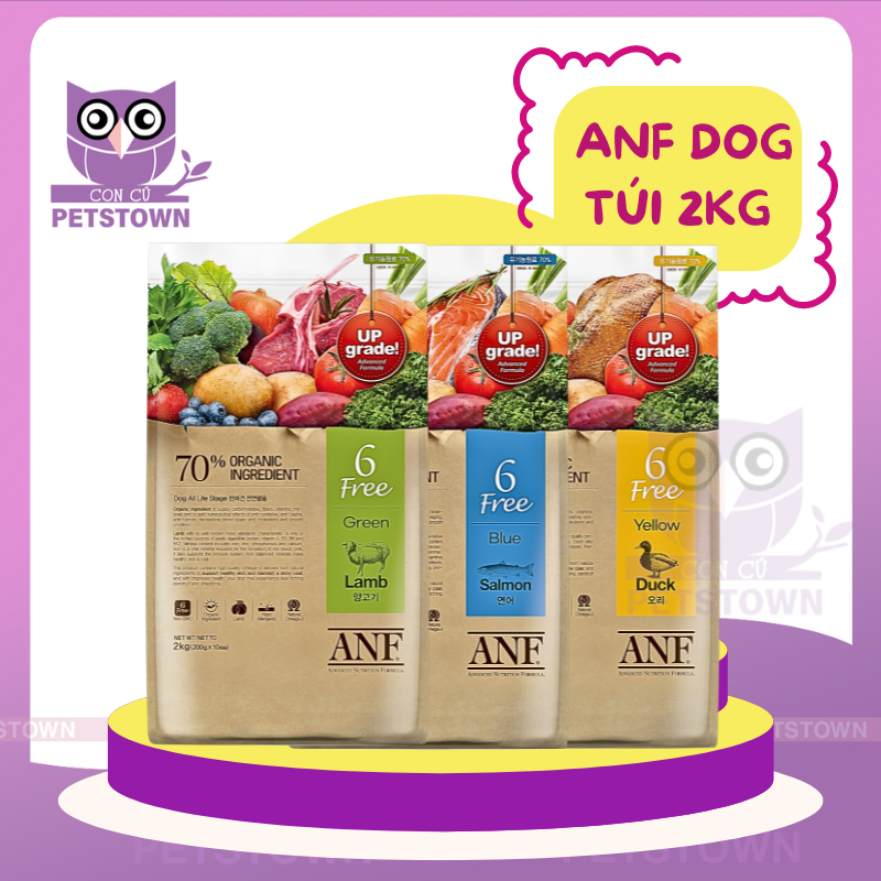 Anf 6free - Thức ăn hạt khô hữu cơ cho chó vị Cừu/Vịt/Cá Hồi nhập khẩu Hàn Quốc
