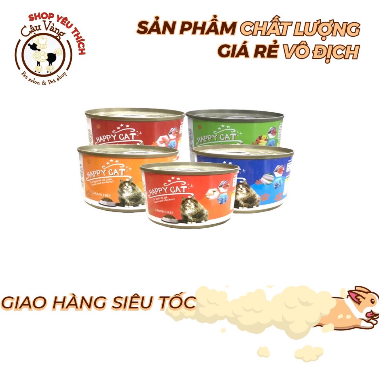 Pate lon  cho mèo Happy Cat 160g / Thức Ăn ướt tăng cân cho mèo nhỏ và mèo lớn