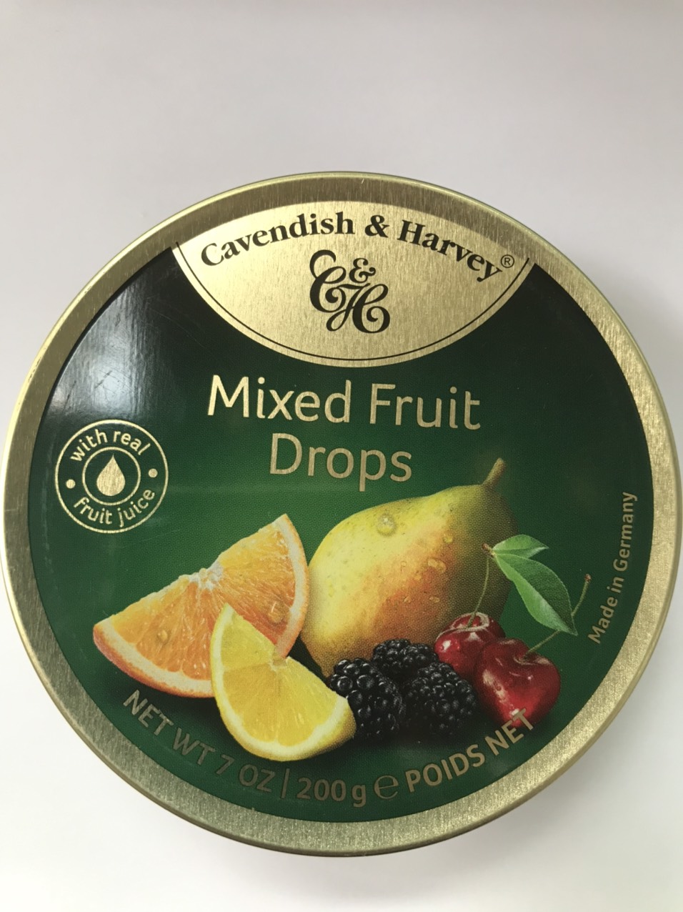 Kẹo Hộp Thiếc Đức Cavendish Harvey Hương Trái Cây Hỗn Hợp Xanh Mixed Fruit