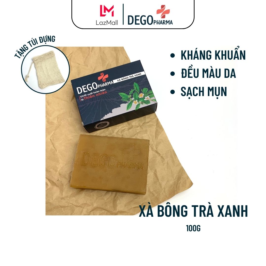 Xà bông trà xanh - trầu không chống lão hóa, giúp săn chắc da, dưỡng da mịn màng DEGO PHARMA - Xà phòng tự nhiên, xà bông tắm sinh dược giúp bạn loại bỏ tế bào chết, giảm mụn lưng và đều màu da, chất liệu 100% tự nhiên