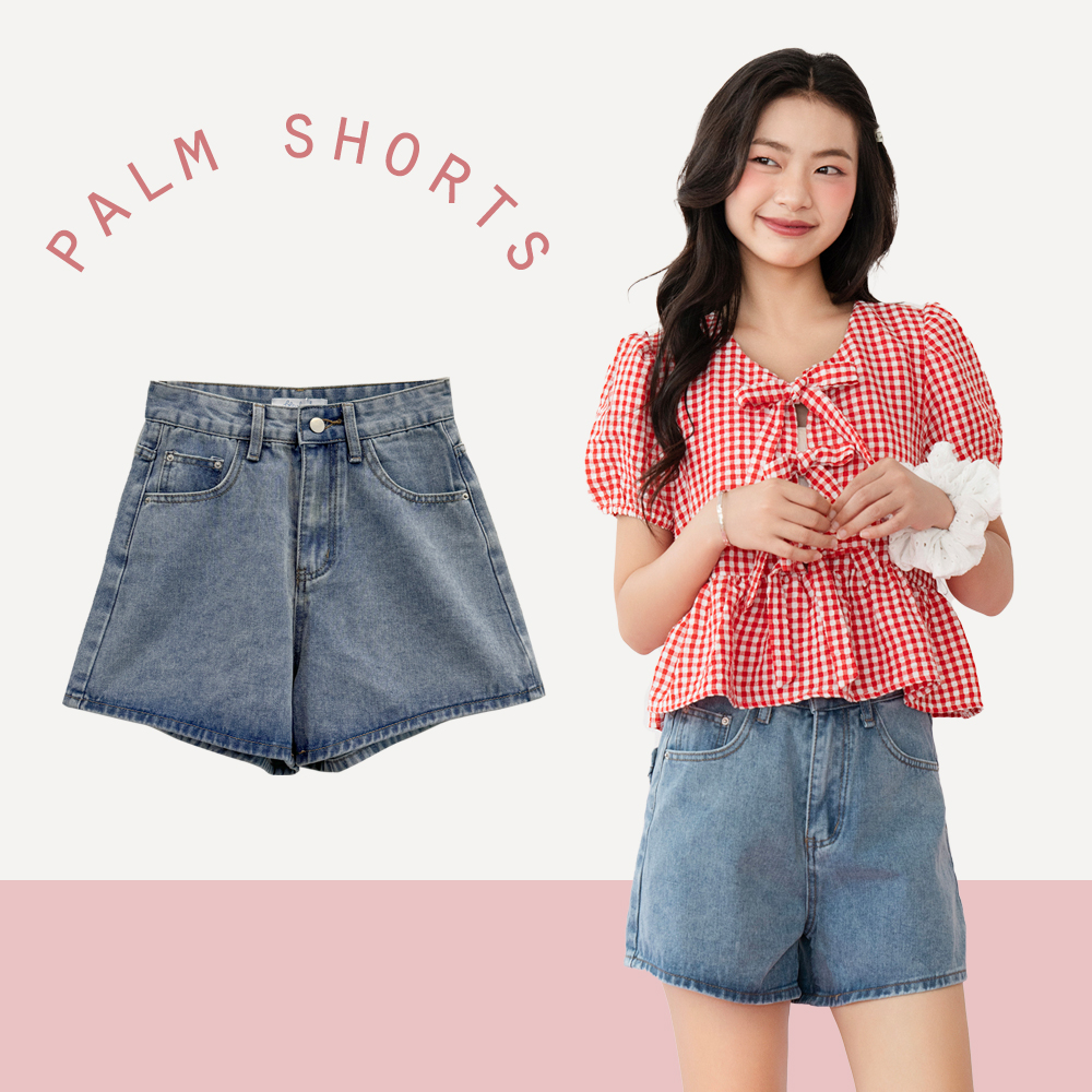 Bleubird quần sooc denim palm shorts