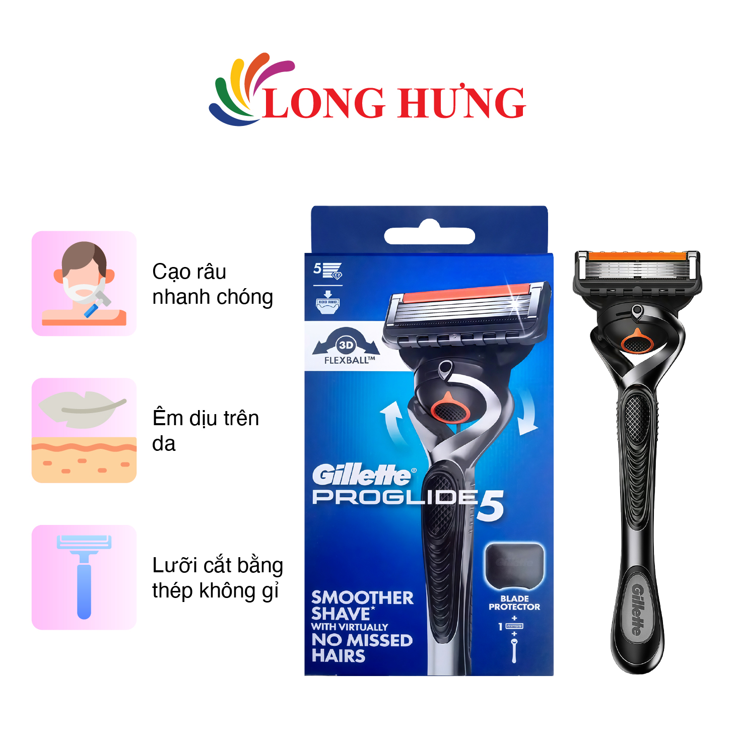 Dao cạo râu 5 lưỡi kép Gillette Proglide 5 (1 cây)