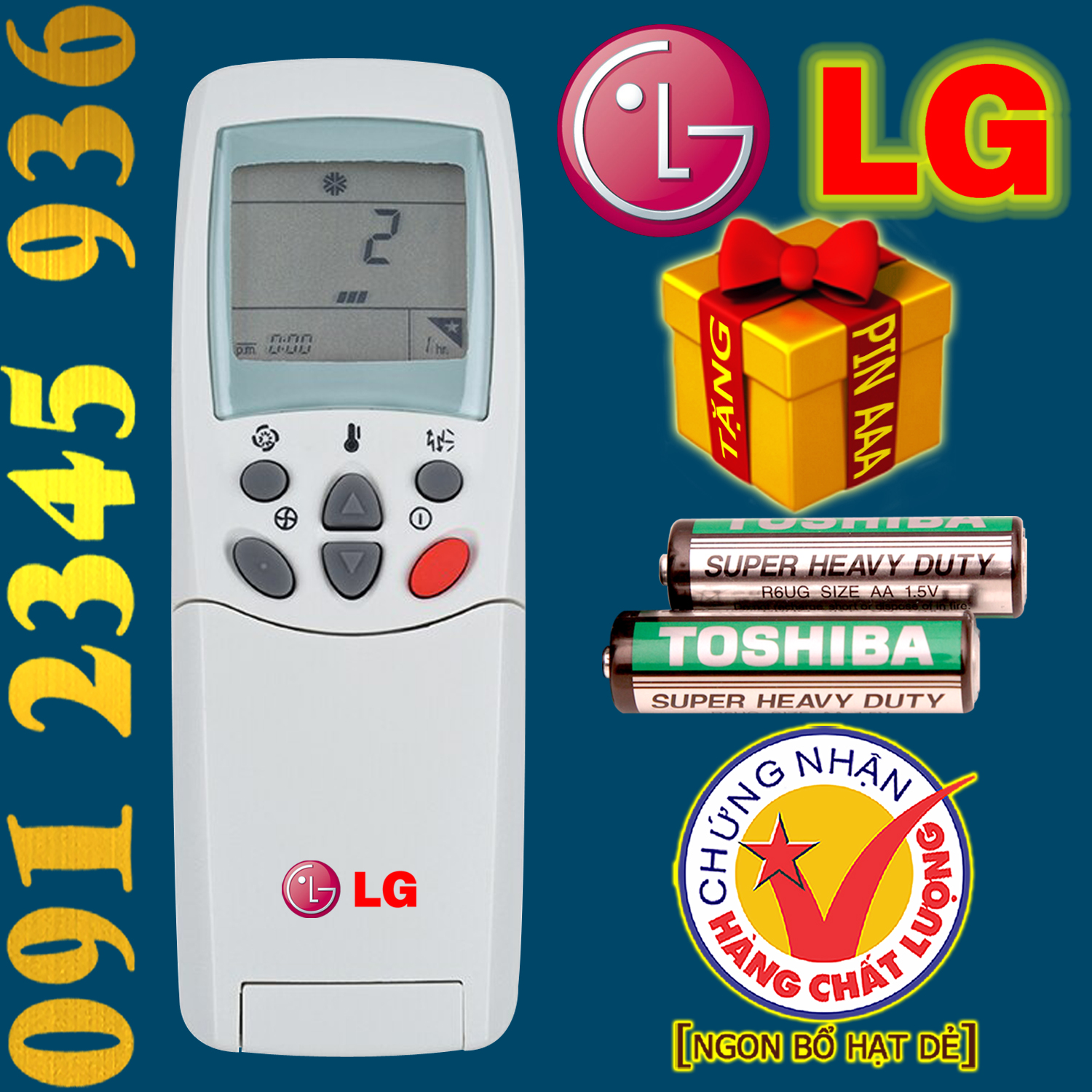 Điều khiển LG cho điều hòa - Phím đỏ màn hình to.