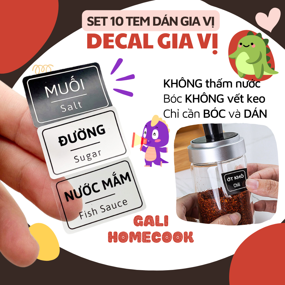 Tem nhãn Logo sticker In194 cao cấp, Nhãn dán gia vị chống nước, Tem dán gia vị, Decal, Sticker Gia Vị