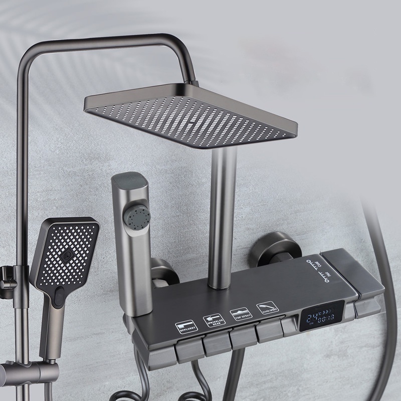 Bộ vòi sen cây tắm đứng nóng lạnh kĩ thật số led mới av008 _vòi sen tắm 4 phím đàn hàng nhập khẩu cap cấp