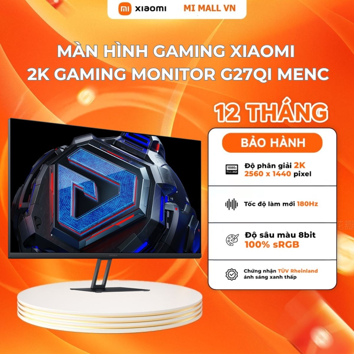 Màn Hình Gaming Xiaomi 2k Gaming Monitor G27Qi | Độ phân giải 2K | Tần Số Quét 180Hz | Phản Hồi 1ms 