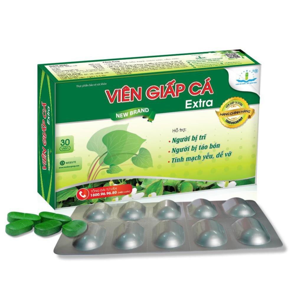Viên giấp cá extra mẫu mới 2019-hỗ trợ điều trị táo bón  bệnh trĩ, sản phẩm chất lượng, đảm bảo an toàn sức khỏe người sử dụng, cam kết hàng giống hình