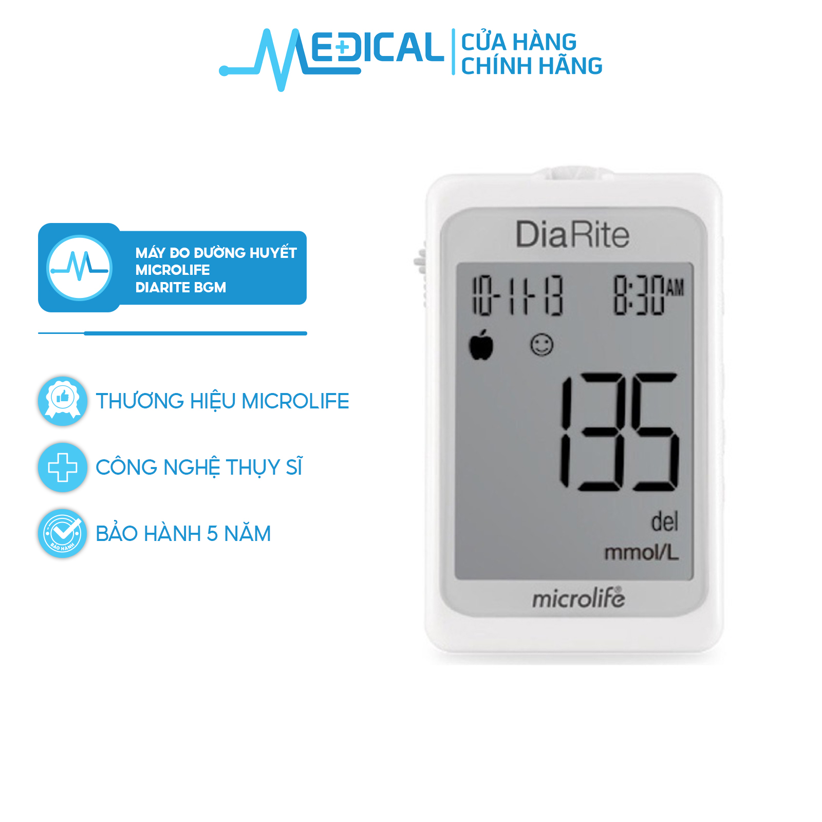 Máy đo đường huyết microlife diarite bgm - medical