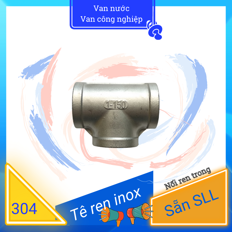 Tê ren inox 304 phi 34 tê chia nước ren trong 3 đầu chất liệu bằng thép không gỉ