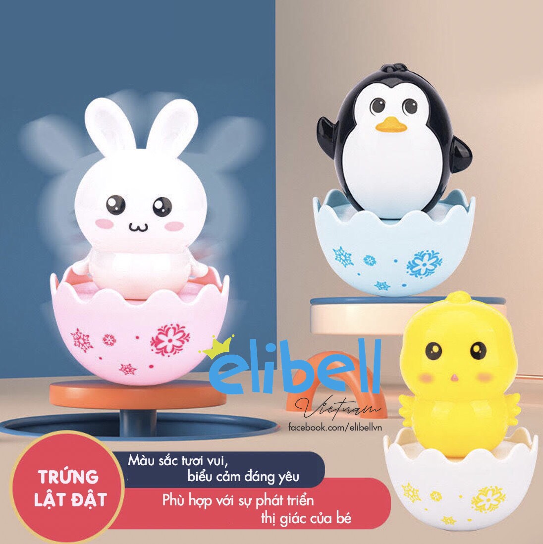 [ MUA 03 BỊCH BỈM TẶNG SET 03 TRỨNG LẬT ĐẬT ] SET QUÀ TẶNG 03 TRỨNG LẬT ĐẬT SIÊU KUTE CHO BÉ