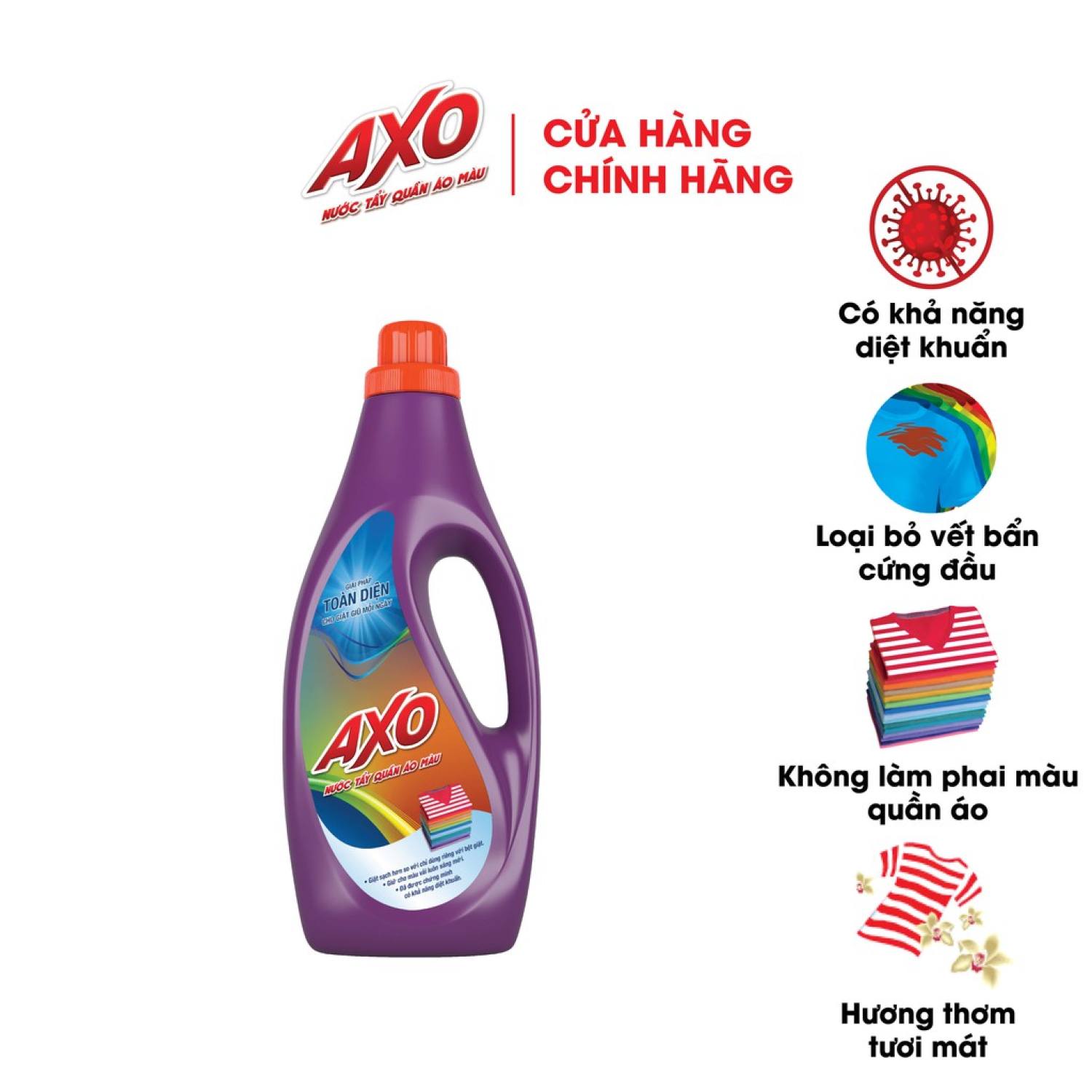 Nước tẩy quần áo màu axo hương hoa lavender chai 1.8l-100569899