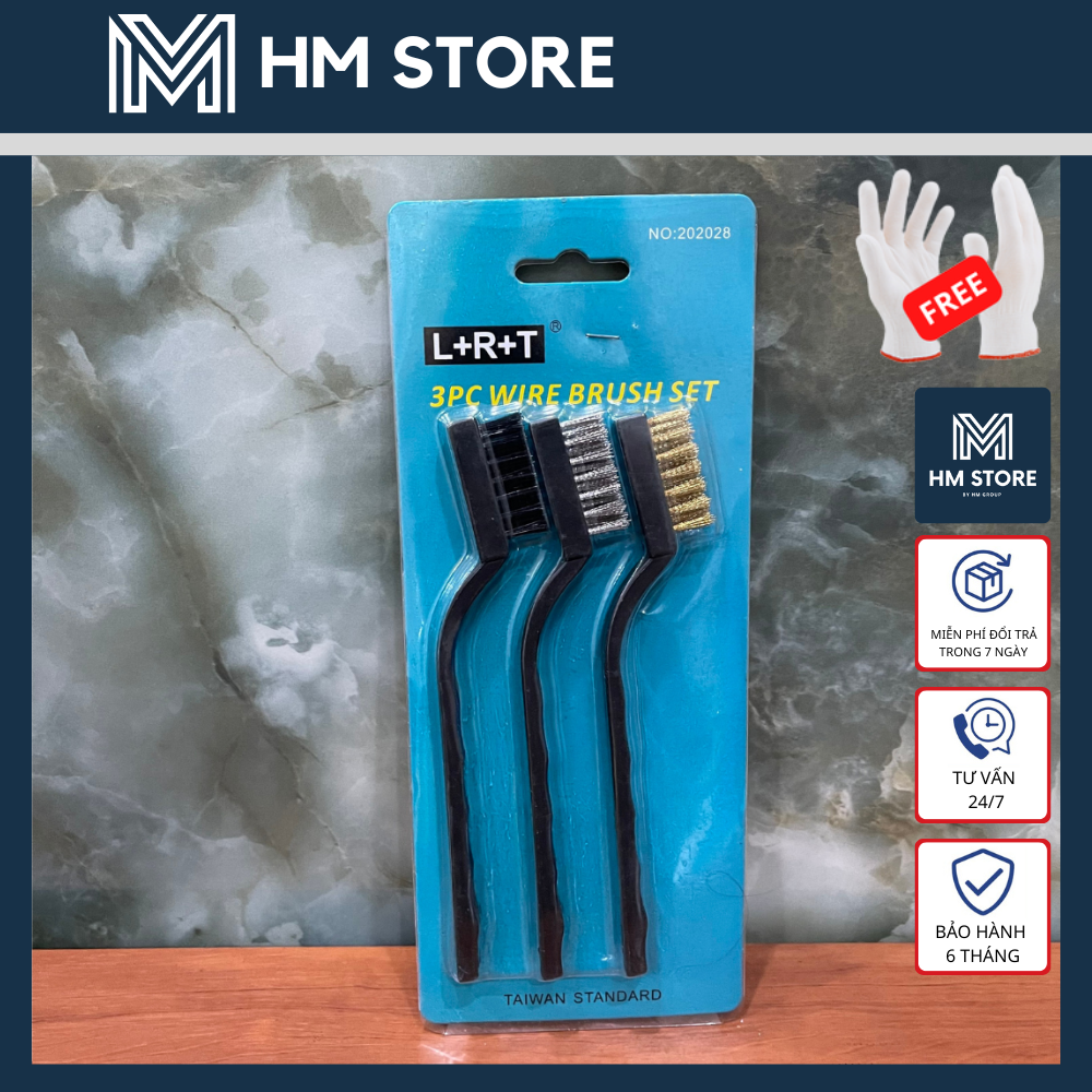Bộ 3 bàn chải vệ sinh xe máy l+r+t - hàng đài loan