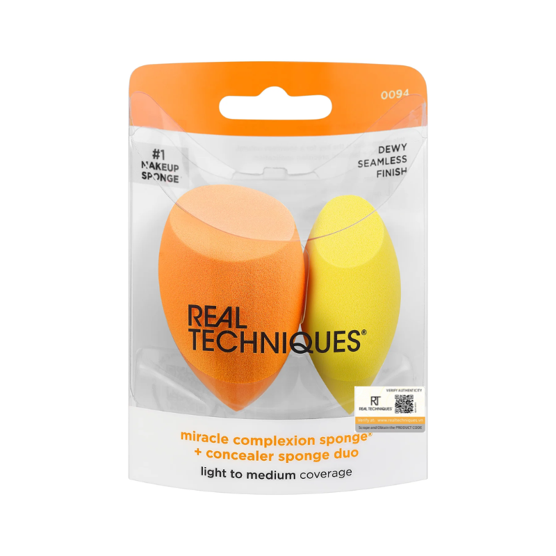 Set 2 mút tán nền và che khuyết điểm Real Techniqeus miracle complexion sponge + concealer sponge duo