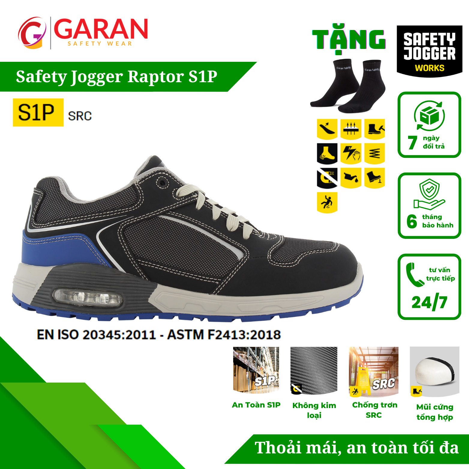 Giày Bảo Hộ Thể Thao Jogger Raptor S1P