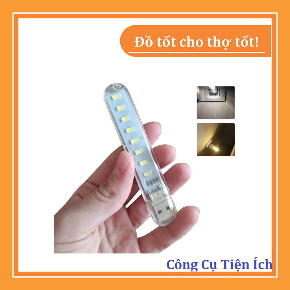 Đèn led 8 bóng cắm cổng USB siêu sáng - Màu sáng trắng