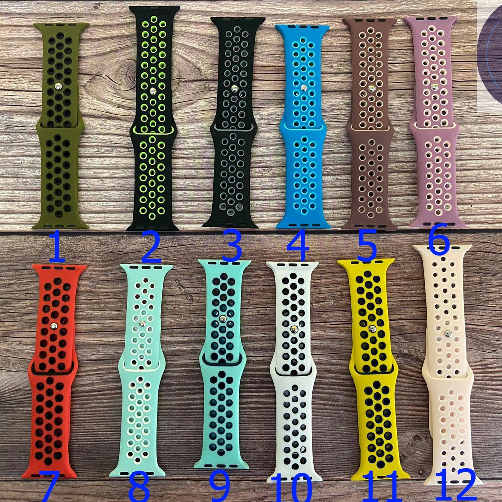 Dây Đeo Nike Cao Su Cho Đồng Hồ Thông Minh Apple Watch Iwatch 38/40 42/44 Mm Siêu Bền Siêu Mịn