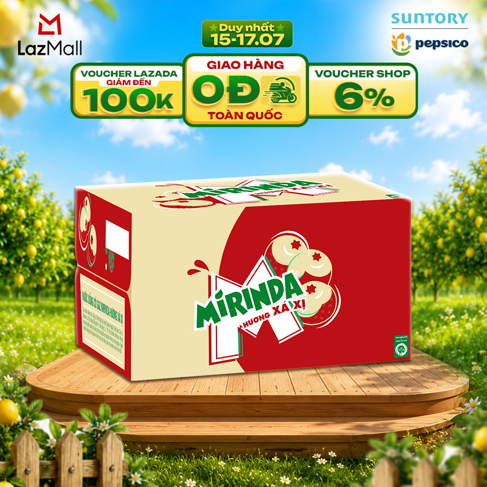 [SALE 15.7] Thùng 24 Chai Nước Giải Khát Mirinda Xá Xị (390ml/chai)