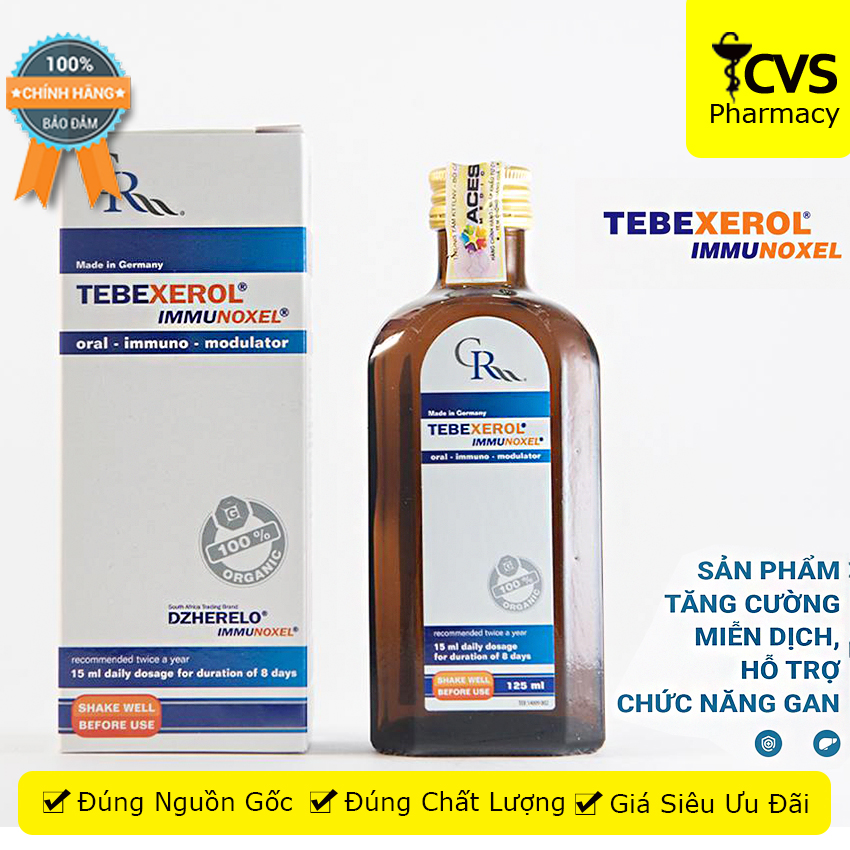 Chính hãng Tebexerol Immunoxel 125ml - Giải pháp đột phá tăng cường miễn dịch hỗ trợ tốt cho người bị lao - ĐỨC - cvspharmacy