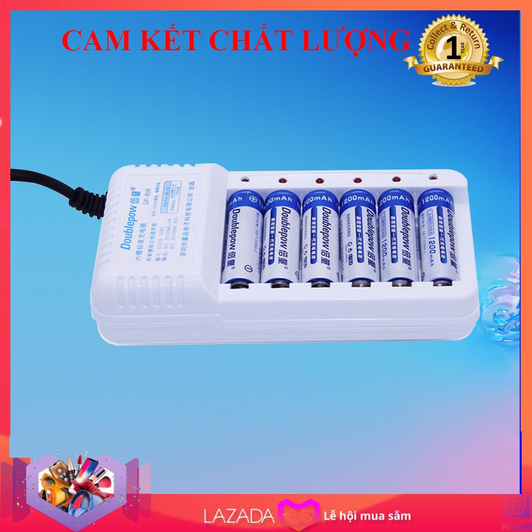 Bộ sạc pin aa/aaa double pow dp-b06 6 cổng chất lượng cao