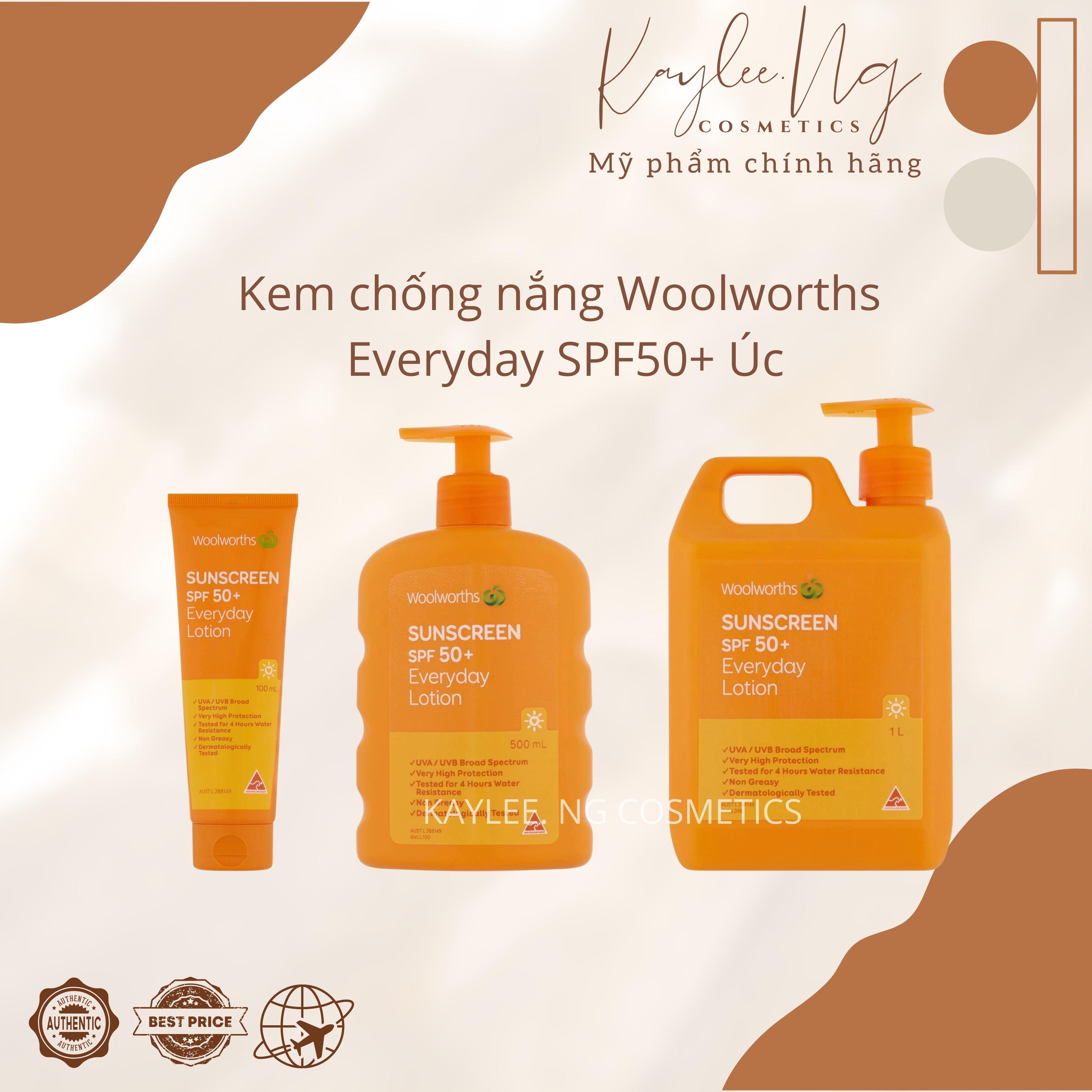 Kem chống nắng woolworths everyday spf 50+ cho body
