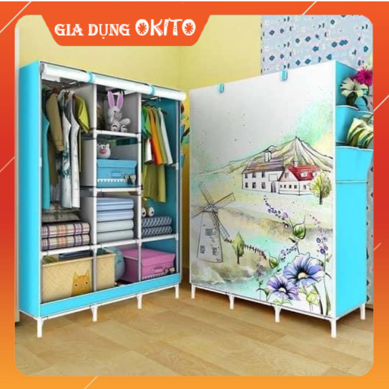 Tủ vải 3d 3 buồng 8 ngăn 3d hàng hót