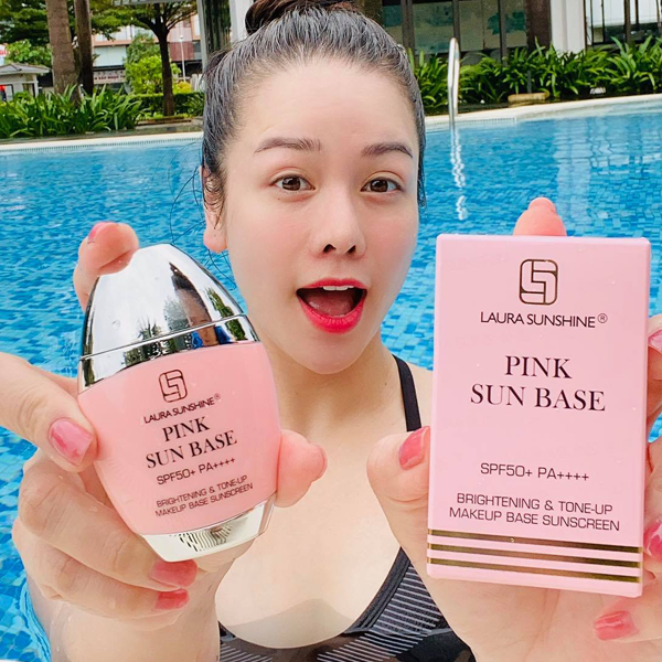 [HCM]Kem Chống Nắng Kiêm Kem Lót Nâng Tone Da Hàn Quốc Pink Sun Base Spf 50+ Pa++++ Laura Sunshine Nhật Kim Anh