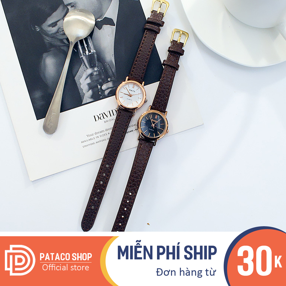 Đồng hồ thời trang nữ Rate R184 mặt nhỏ tròn tuyệt đẹp, dây da mềm, đeo êm tay