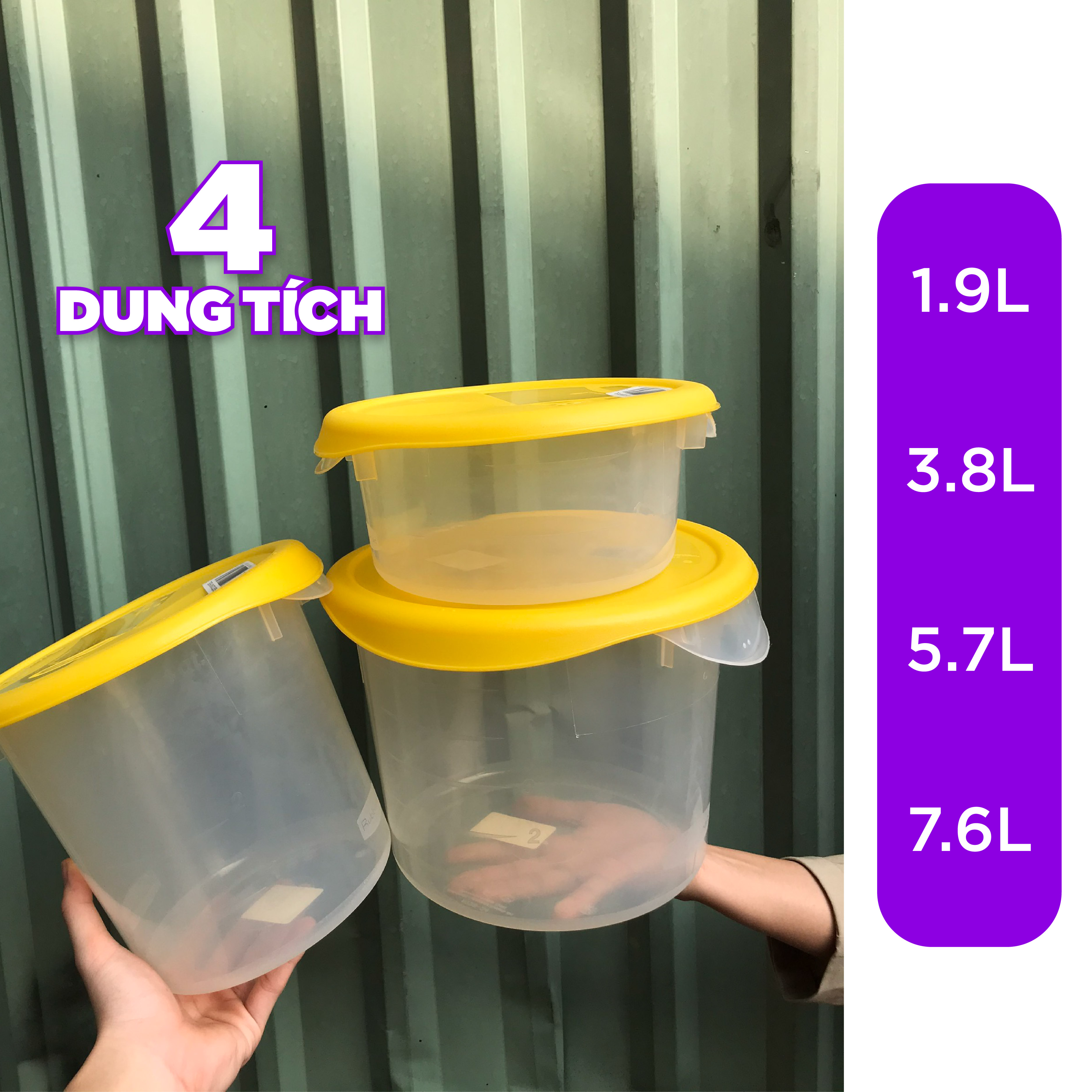 Hộp nhựa tròn đựng thực phẩm RUBBERMAID giữ hoa quả tươi hơn gấp 2.5 lần (ĐÃ BAO GỒM NẮP)