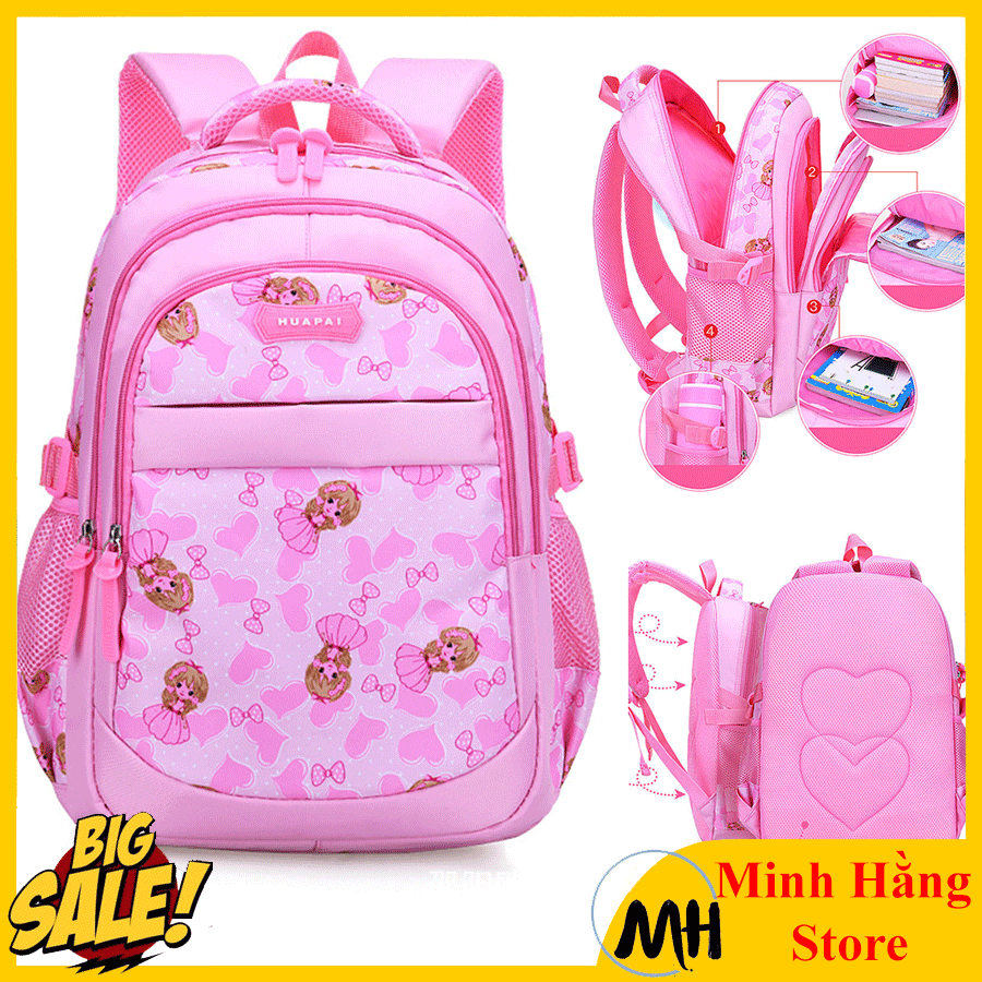 [HÀNG ĐẸP- SIZE 39CM- LỚP 1-4] Balo cho bé gái cấp 1 tiểu học siêu đẹp, chất xịn, Cặp sách học sinh chống thấm nước, có phản quang, nhiều ngăn tiện dụng