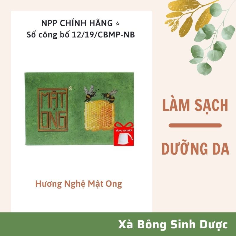 Xà Phòng Xà bông Mật Ong Nghệ 100%🌸 Làm Sạch 🌸 Sáng Da 🌸 Giảm Thâm 🌸Dạng Sáp 100gr Hàng Chính Hãng Sinh Dược- Xabongorganic