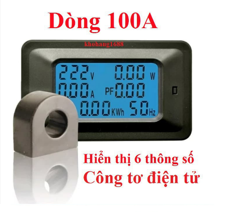 Công tơ điện tử đồng hồ điện thiết bị đo công suất 6 thông số 100a 220v - hàng chính hãng