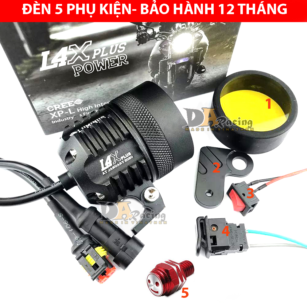 Đèn trợ sáng l4x chip xml2 siêu sáng gắn xe máy