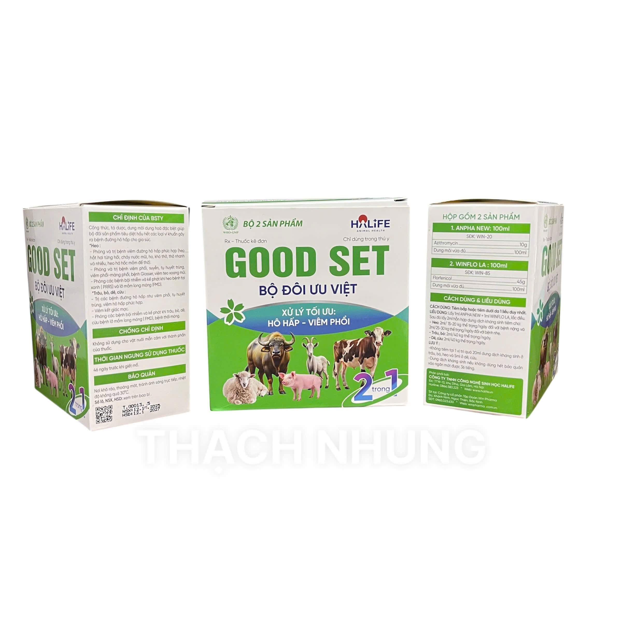 Bộ đôi ưu việt GOOD SET 2 sản phẩm xử lý tôi ưu hô hấp - viêm phổi trên heo trâu bò dê cừu