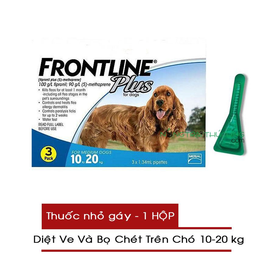 Thuốc Nhỏ Gáy Trị Ve và Bọ Chét Trên Chó 10-20kg - FRONTLINE PLUS DOG - 1 Hộp (3 Tuýp) - Nông Trại Thú Cưng